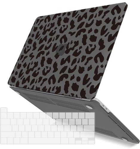 IBENZER Kompatibel mit 2025 2024 M2 MacBook Pro 13 Zoll Hülle 2025–2016 M1 A2338 A2289 A2251 A2159 A1989 A1706 A1708, Hartschalen-Schutzhülle und Tastaturabdeckung für Mac Pro 13, schwarzer Leopard, T