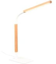 Trio Leuchten Tischleuchte Norris 545210131, Metall Weiß matt, Holz naturbelassen, inkl. 11 Watt LED, Dimmer