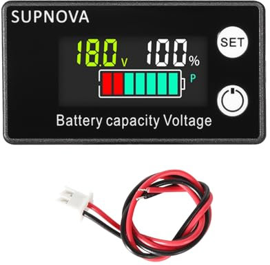 Jadeshay Battery Capacity Voltmeter Meter Monitor,DC 8-100V Battery Meter for Lithium Ternary,Lead-Acid Lithium Iron Phosphate Battery Capacity Meter Voltage Tester,with Color LCD