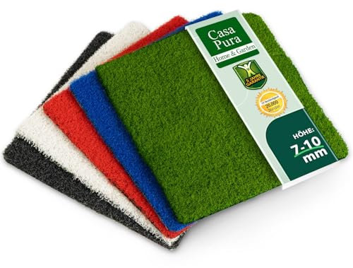 casa pura Rasenteppich 1 x 15 m = 15 m² Outdoor Meterware Kunstrasen UV beständig & wasserdurchlässig Rasen für Garten, Terrasse, Balkon, Camping, Messe Kunststoffrasen, Rollrasen Grün, 10mm Spring