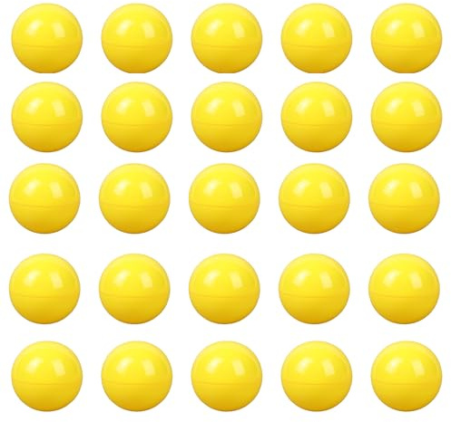 Wensmy 50Pcs Lottery Balls Easter Bingo Plastic Hollow Ball Raffle Balls Ping Pong Balls for Game Party Decoration Filled Raffle Balls (Yellow)