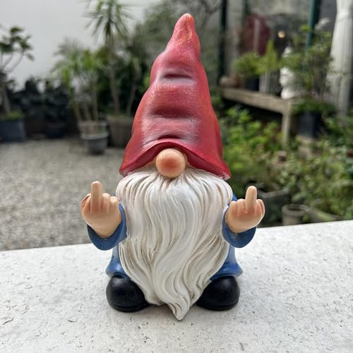 Statuette de Nain de Jardin Coquin de 19,8 cm, décoration et décoration de pelouse – Nains de Jardin Amusants pour décoration extérieure ou d'intérieur