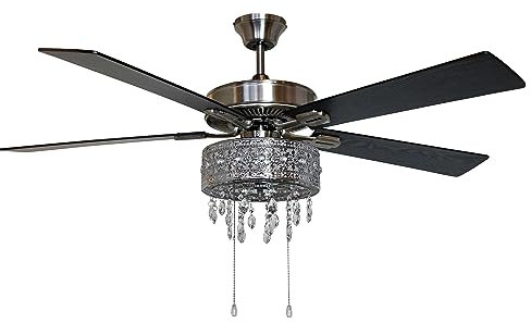 ERKANZHI Rui Mao-Ca, 52 Grandeur Crystal LED Ceiling Fan with Light, high-end Design Crystal