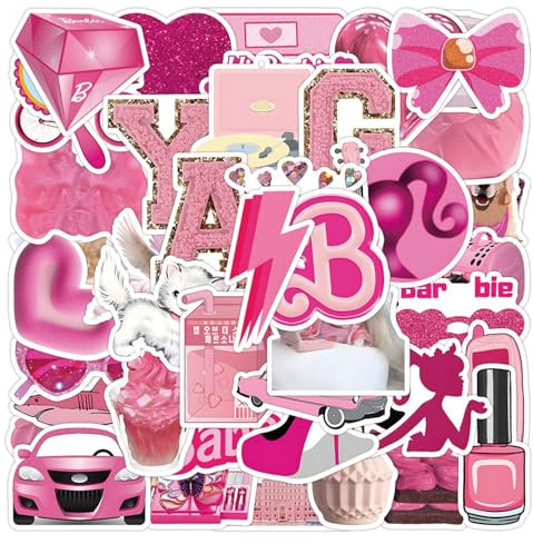 2 X 50 Piezas Pegatina Barbi, Autocollants pour Enfants, Cute Pegatinas de Dibujos Animados, Pegatinas Impermeables, para Botellas de Agua, Bicicleta, Casco, Ordenador Portátil