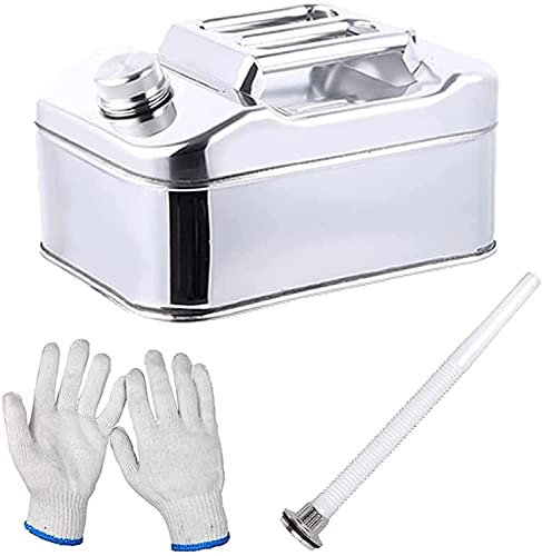 WOTZOV Bidons d'essence Bidons d'essence en métal Portables, conteneur de Stockage d'huile en Acier Inoxydable 304 pour Le Stockage d'essence, Sauvegarde d'urgence pou,A 10L