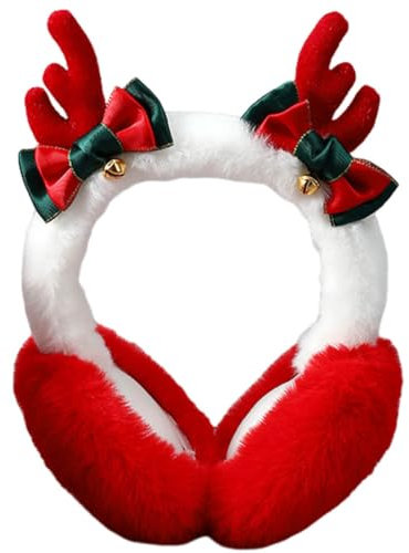 CYZJPRVN Warmes Ohrenwärmer Damen, Faltbare Flauschige Plüsch Ohrenschützer, Kinder Stylische Ohrenwärmer Winter aus Weichem Plüsch, für Weihnachten Outdoor Aktivitäten im Winter (Rot)