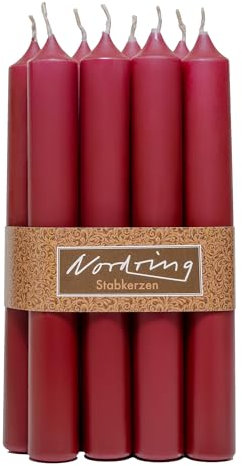 Nordring 8 Stabkerzen 2,2 x 18 cm rot