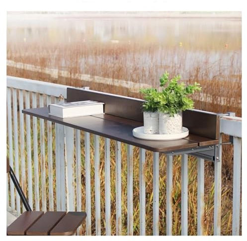 Balkontisch zum Aufhängen, für den Außenbereich, klappbarer Bartisch, Aluminium, Metall, Beistelltisch für Terrasse, platzsparend, 60 x 27 cm (L x B x B)