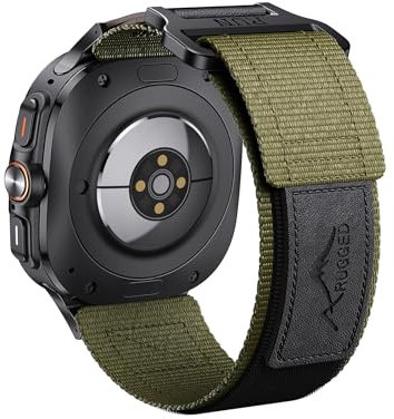 NotoCity Correa para Samsung Galaxy Watch Ultra 47mm, Correa de repuesto de nylon para Samsung Galaxy Watch 7 Ultra 47mm(Verde militar + cuero negro)