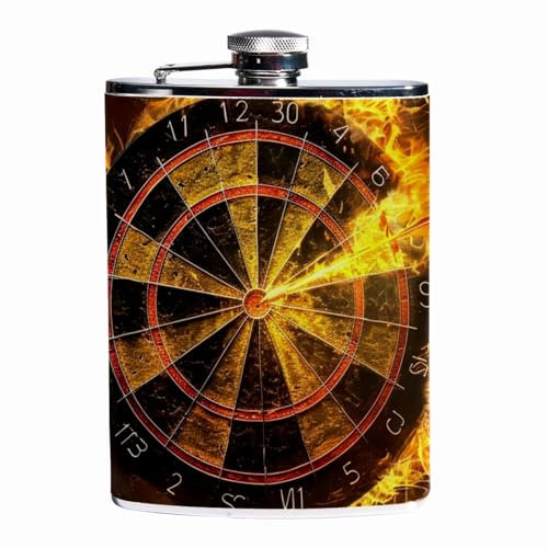 Flasque pour hommes,flasque pour alcool 8Oz,Jeu de fléchettes et feu