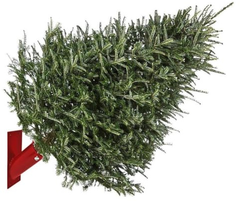Wall Mounted Christmas Tree Stand Holder Flag Pole Bracket Metal Real Tree NH Red