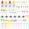 YHUIKXIN 83 Pcs Mini Cartoon Bento Obstgabeln Zahnstoche Mini Quetschflaschen Tiere Obstgabeln aus Kunststoff Ketchup Flasche für Lunch Box Party Nachmittagstee Geburtstagsfeier