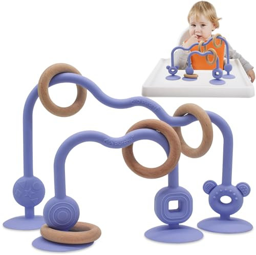 Jouet Ventouse Chaise Haute,Purphy Jouet Bebe 6 8 9 Mois,Montessori Sensoriels D'éveil Jeux Bébé Cadeau Enfant Fille et Garçon (Violet)