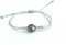 PERORNO Bracelet avec perle de Tahiti Or 18 carats, cordon réglable gris, fait main, Mediano, Or 18 carats, Perle de Tahiti