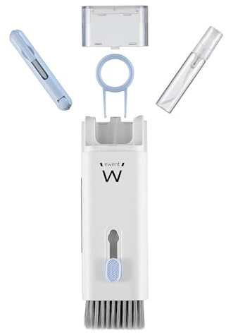 Ewent Reinigungsset 7-in-1 Multifunktionales, PC-Reinigungsset, für Tastatur,AirPods,Smartphone,Tablet,PC-Bildschirm,Kamera - mit Bürste und Spray (ohne Flüssigkeit), Reinigungsstift, Tastenabzieher