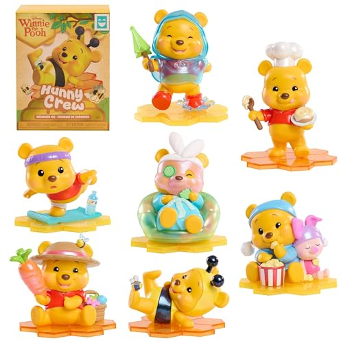 Disney Winnie l’Ourson – Figurines Designer Hunny Crew de 10 cm avec Finitions Spéciales, Boîte Surprise, Jouet à Collectionner pour Enfants dès 3 Ans – Just Play