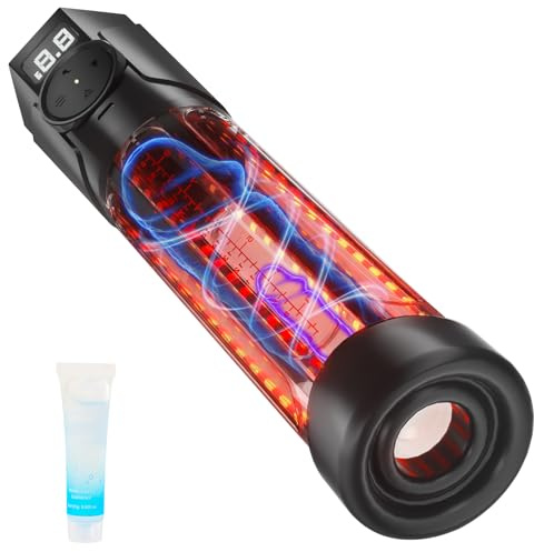Elektrische Penispumpe für Männer | LED Rotlichttherapie, Smart Druckanzeige, 3 Saugstufen & Manueller Modus, Wasserdicht, Vakuumpumpe