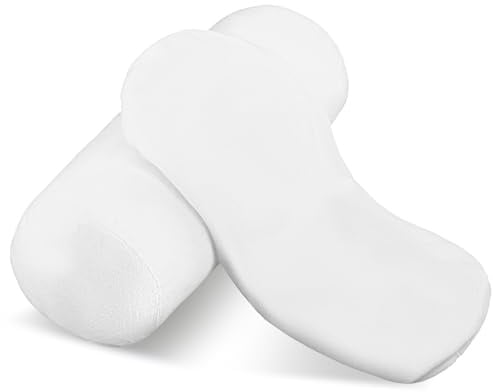 Bremorou 2 Pcs Cylindrical Pillow Case Cervical Neck Roll Pillow Cover With Zipper Round Soft Bolster Pillowcases Covers For Cylindrical Cushion, Neck Roll Pillow Case Only (16.14 X 5.9 Inch, White)