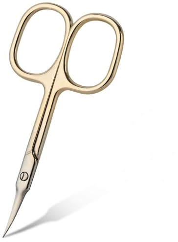 URAQT Nagelschere Hautschere, Nagelhautschere Nagelscheren Nagelhautzange aus Rostfreiem Edelstahl, Baby Fingernagelschere mit Gebogener Spitze, Nail scissors für Fuß und Fingernägel (Gold）