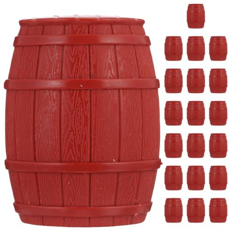 GARVALON 20 Stück Piratenfässer aus Robustem PVC Abnehmbare Miniatur Fässer für Sandkastendekoration Zubehör für Selbstgemacht Piratenboot Modelle und Kleiner Szenen