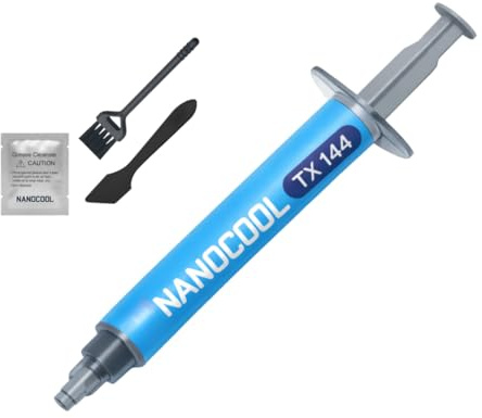 Molevion NanoCool TX 144 Thermal Paste 4 g Kit | 14.5 W/m·K Non-Curing, Electrically Insulating Thermal Compound with Brush, Cleanser & Spatula