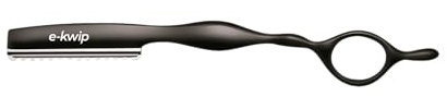 E-Kwip Rasiermesser Razor Black - Friseurzubehör in matt-schwarz - ergonomisch, kompatibel mit Feather Standardklingen