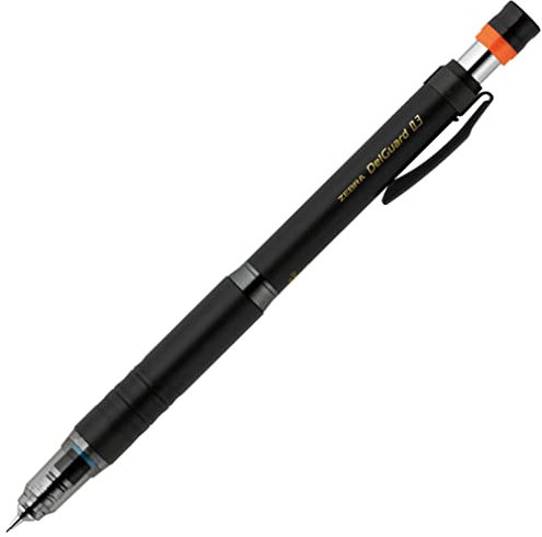 Zebra Druckbleistift, Del Guard Typ Lx, 0,3 mm, Schwarz (P-MAS86-BK)