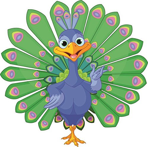 U24 Aufkleber lustiger Pfau Vogel Autoaufkleber 10 x 10 cm Sticker Konturschnitt