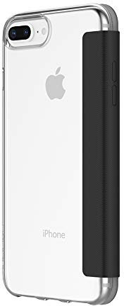 Incipio Translucent Protective NGP Folio Flip Case Cover for iPhone 6 Plus/6S Plus/7 Plus, Clear/Black