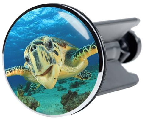 Sanilo Waschbeckenstöpsel Schildkröte, schöner Stöpsel für das Waschbecken, universal mit Motiv