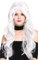WIG ME UP - 91529-ZA60+ZA68A Perücke Damen Karneval Fasching sehr lang wellig grau weiß mix Mittelscheitel Fee Schneekönigin