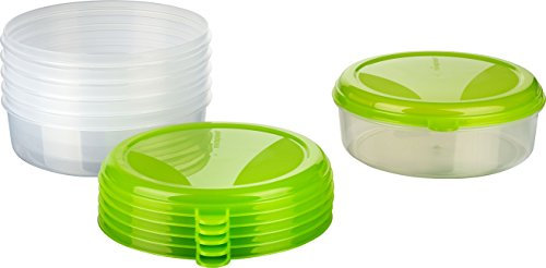 MiraHome Vorratsdosen Set 6x1,5L rund grün – Perfekt zur Aufbewahrung & Organisation für Lebensmittel – Vorratsdosen mit Deckel Luftdicht – Gefrierdosen für Mealprep & Küche – Austrian Quality