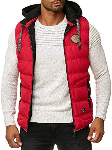 Blackrock Herren Outdoor-Weste - Slim-Fit - Abnehmbare Kapuze und Stehkragen - Moderne Stepp-Weste - Rot M