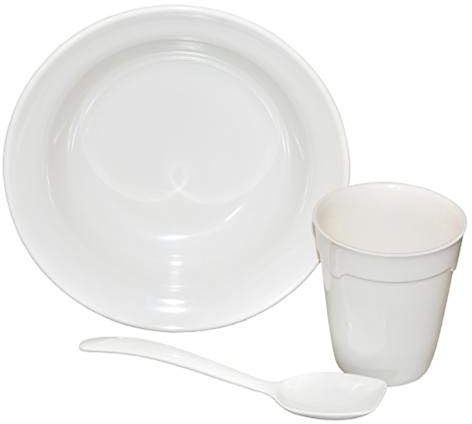 A.Blöchl 3 teiliges Essgeschirr Set der Dänischen Armee (Weiß)