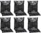 NYVI Gartenstuhl Auflagen Niedriglehner 6er Set Barcelona - UV-Beständig, Atmungsaktiv, Strapazierfähig - Niedriglehnerauflagen Outdoor - Sitzauflagen für Gartenstühle 100x50cm Black Flower