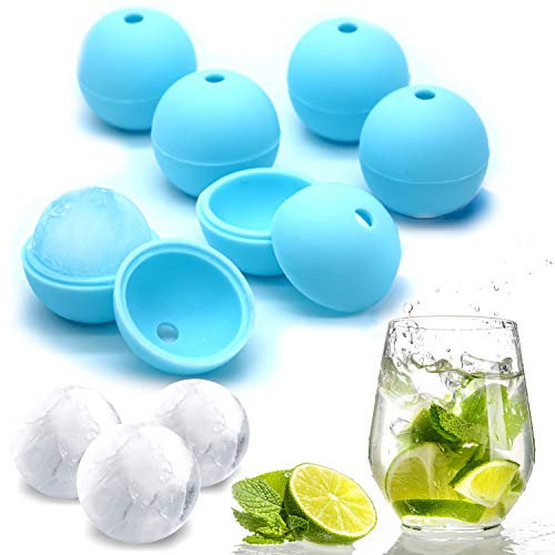 DropD'olio N.ICY Balls Eiswürfelform Silikon - 6 Eiskugel im Set, 4 cm groß - Silikonform/Eiskugelform – BPA Frei - Perfekt für Whisky, Cocktail, Babynahrung & Wein
