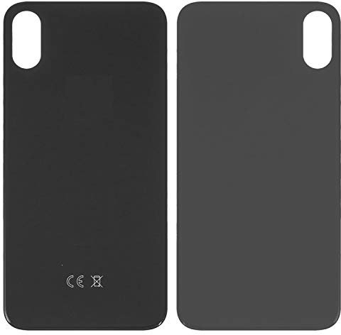 Gehäuserückseite Akkudeckel Ersatzteile kompatibel mit iPhone X, (schwarz, Kamera muss nicht entfernt werden, großes Loch)