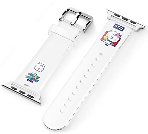 elago BT21 Cinturino Trasparente Compatibile con Apple Watch Serie 10/9/8/7/6/5/4/3/2/1/Ultra 2/Ultra/SE 2/SE (49mm 46mm 45mm 44mm 42mm 41mm 40mm 38mm) [Merchandise Ufficiale]