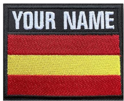 Parche de nombre militar personalizado, etiqueta de número de bordado personalizado, parche de nombre de gancho de bandera de España para varias bolsas de ropa Chaleco Chaquetas Camisas de trabajo