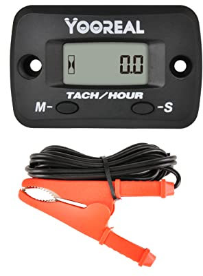 Yooreal Selbstbetriebener Drehzahlmesser,Wartungserinnerung,Batteriewechsel für Gartentraktor mit kleinem Motor, Holzspalter Generator Kompressor Motorrad ATV Hochdruckreiniger.