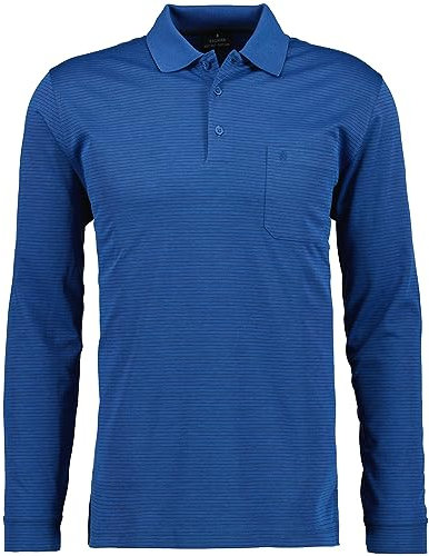 RAGMAN Herren Softknit-Polo Fineliner, Langarm Blau-Melange-765, XXL