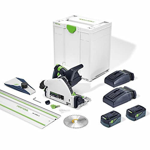 Festool Cordless Plunge-Cut Saw TSC 55 KEB, 2X 5.2Ah Batteries, 2X Chargers & Case