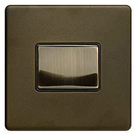 Soho Lighting Bronze 10A 1 Gang 1 Way 3-Pole Extractor Fan Isolator Black Inserts Screwless