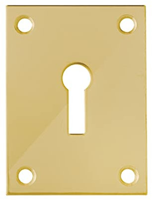 Polished Brass Screw on Flat Plate Escutcheon Keyway