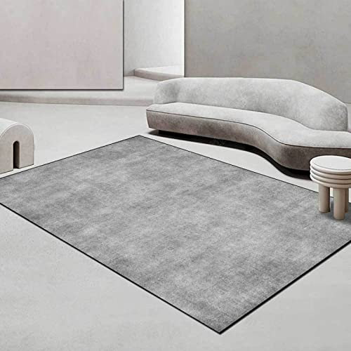 Rururug Teppich Quadratisch Wohnzimmer Kurzflor mit Antirutschmatte Schlafzimmer Waschbar Teppiche Anti-Rutsch Unterseite Sofa,einfarbig grau, helle Farbe,Square 120 x 120 cm