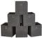 Webeasy Square Canvas Fabric Storage Box, Pack of 6 Eyelet Cube Foldable Open Bins for Home Office Nursery Organisation,Grey,28X28X28(CM)