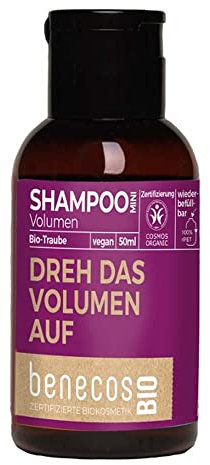 BENECOS Traube Shampoo, Volumen, Mini Reisegröße, 50ml (2 x 50ml)