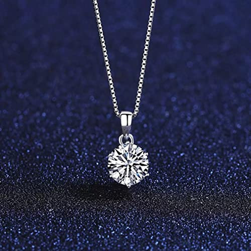 Equirider 1ct Moissanit-Anhänger Halskette für Damen Hochzeit Verlobung Diamant 925 Sterling Silber Schmuck Colliers