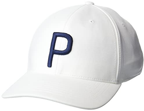PUMA Golf P Cap für Herren, Weiß leuchtender marineblauer Blazer, Einheitsgröße