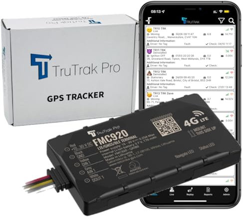 TruTrak Pro - FMC920 4G GPS Vehicle Tracking Device - Van Motorbike Coach Car Tracker - Pay as You Go - Self Install
